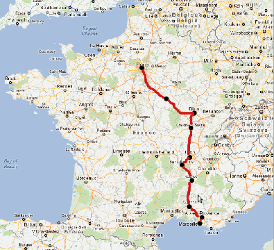 L'itinéraire de la marche