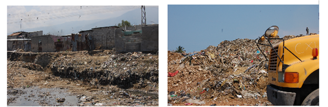 Vue des rues de la ville jonchées de déchets