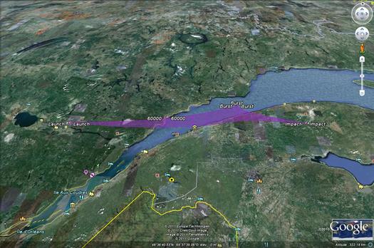Exemple de trajectographie des ballons