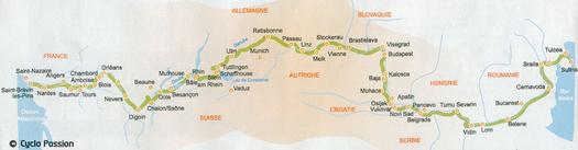 Itinéraire EUroVélo 6, traversée de l'Europe d'Ouest en Est le long des grands fleuves, de l'Atlantique à la Mer Noire Itinéraire EUroVélo 6, traversée de l'Europe d'Ouest en Est le long des grands fleuves, de l'Atlantique à la Mer Noire