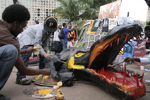 Public art painting at the Bayimba International Festival of the Arts 2010